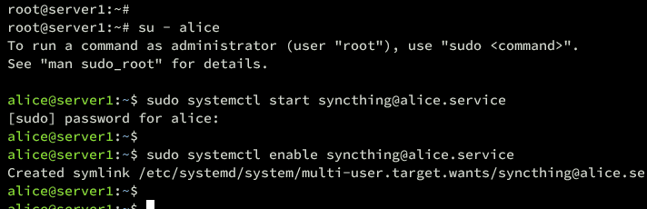 iniciar habilitar syncthing