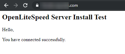 Test de site OpenLiteSpeed