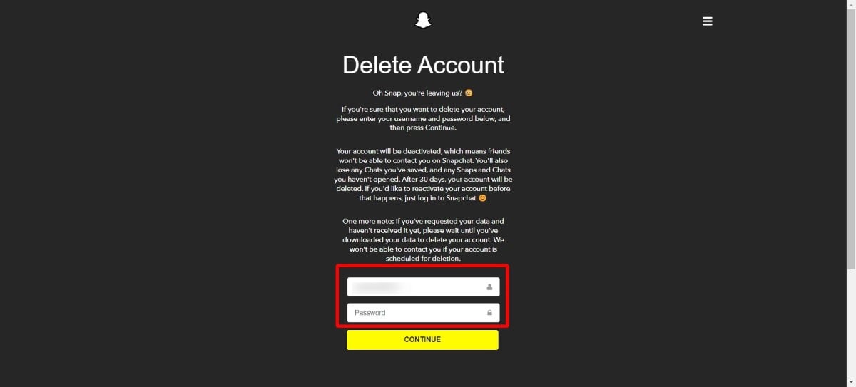 So deaktivieren Sie Snapchat