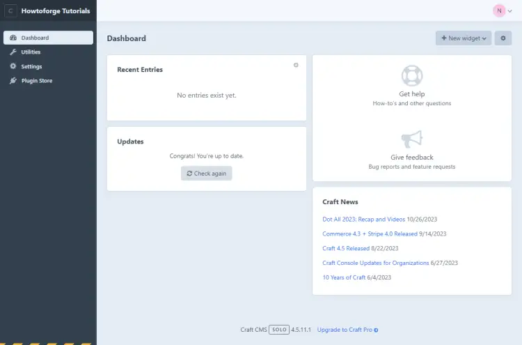 Craft CMS-Admin-Dashboard