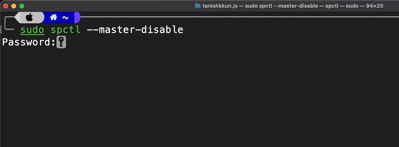 befehl zum Deaktivieren von Gatekeeper auf mac os 