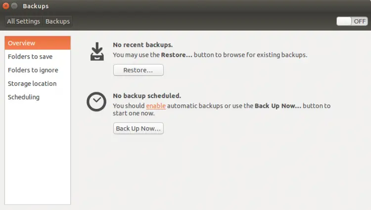 Backup overview