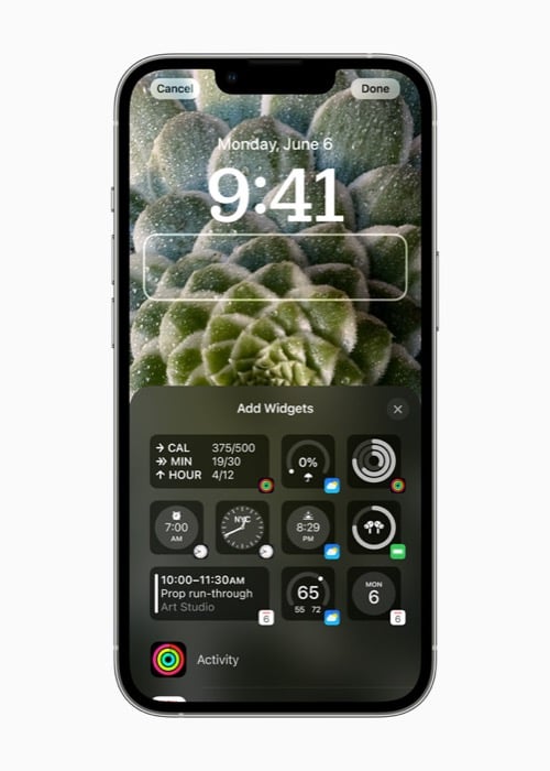 widgets da tela de bloqueio ios 16