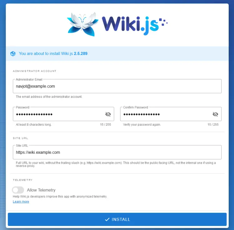 Wiki.jsセットアップページ
