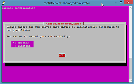 PHPMyAdmin-Installation - Schritt 1