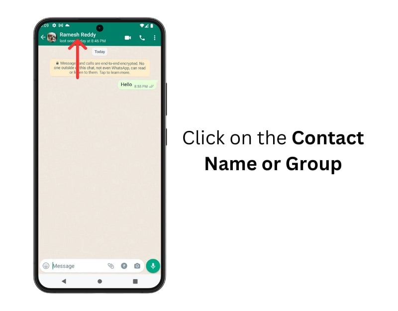 clicca sul nome del contatto o gruppo