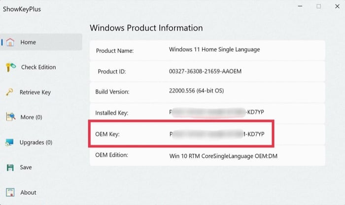 showkeyplus chave do produto do windows 11