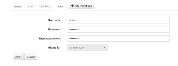 Admin erstellen