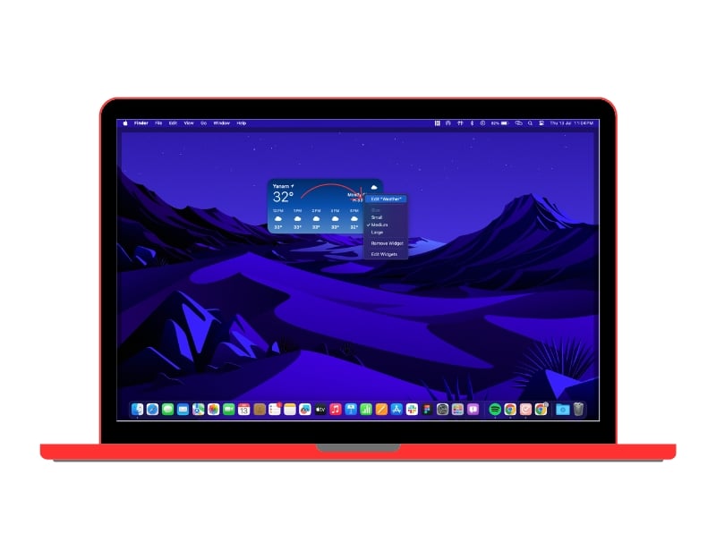 modifier les widgets sur mac