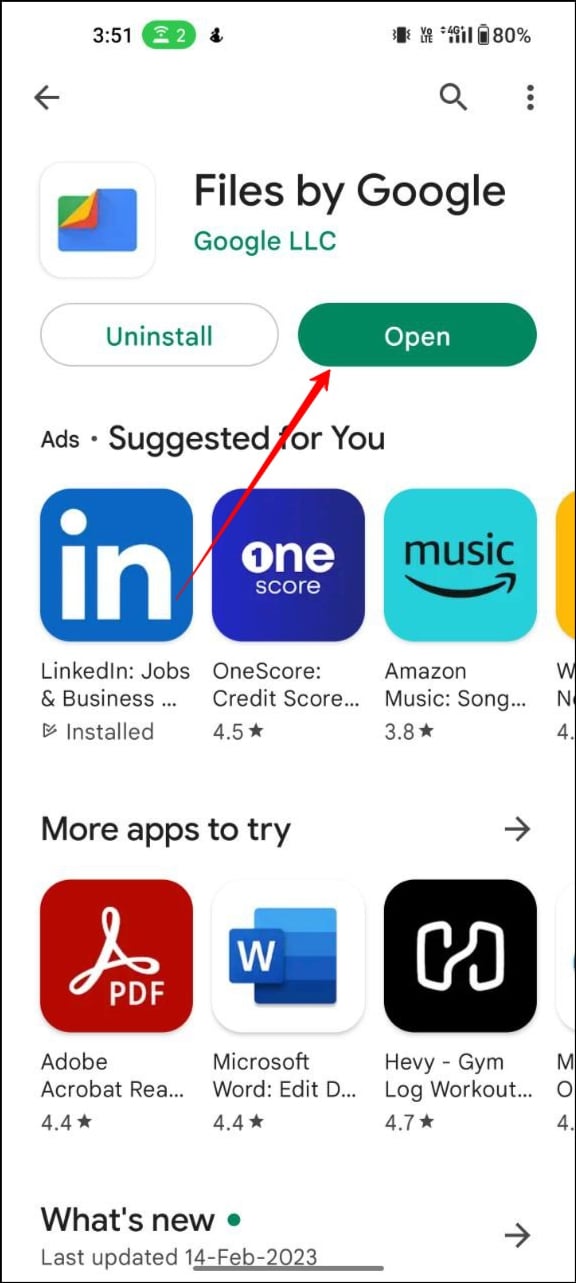 Dateien von Google-App im Google Play Store