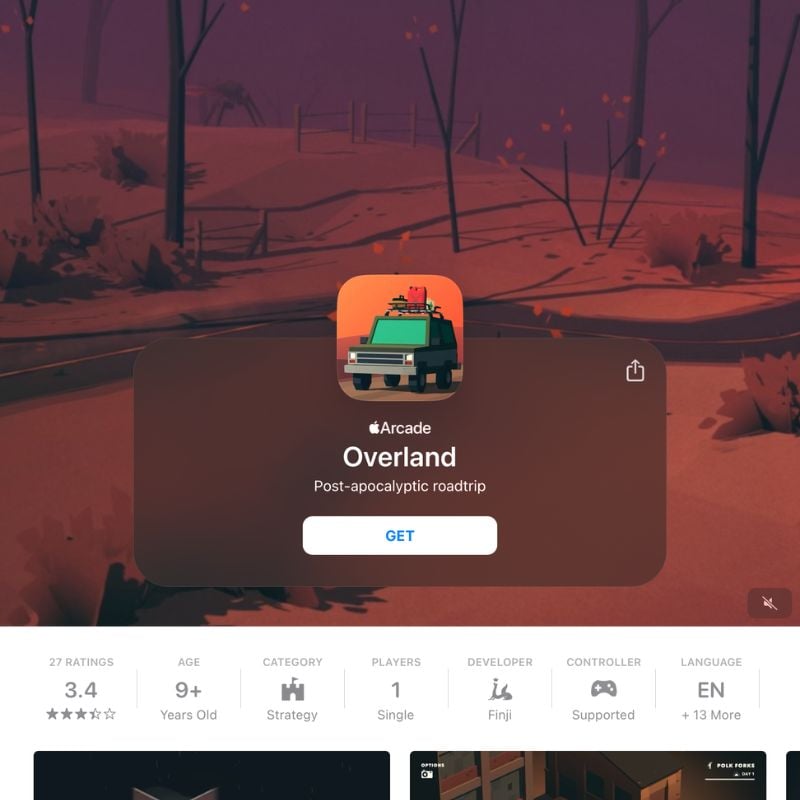 jeu overland sur apple arcade