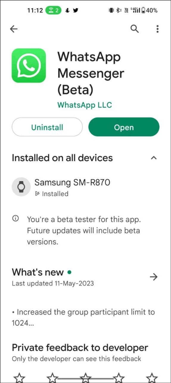 whatsapp установленная функция устройства