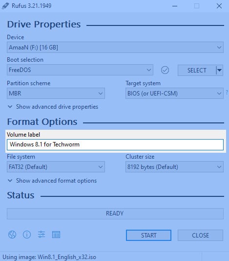 Crea USB avviabile di Windows 8.1