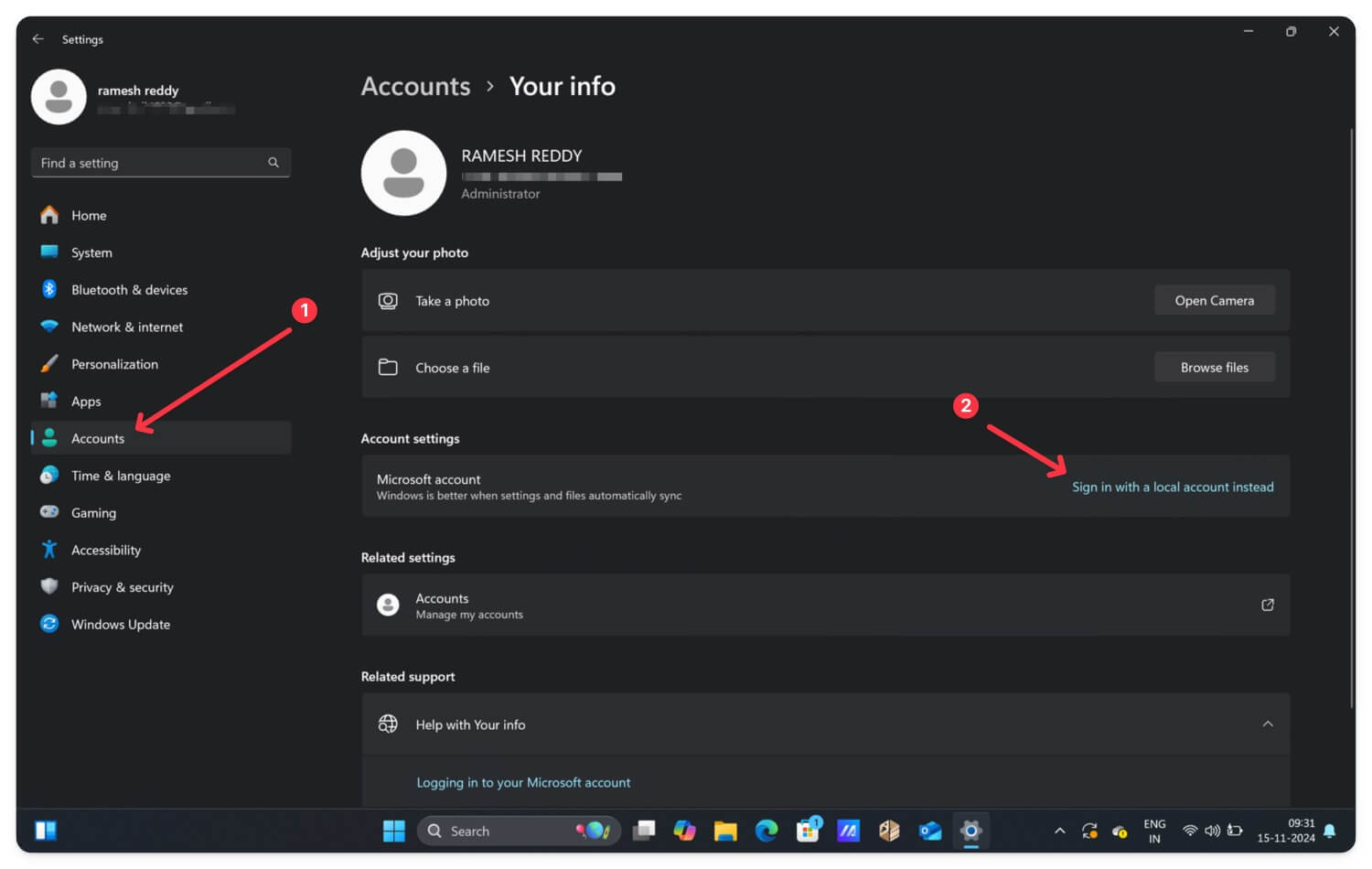 windows- disconnettersi dall'account microsoft