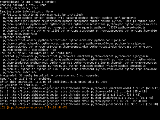 Installer Certbot sur Debian 9