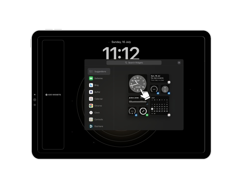 iPadロック画面にウィジェットを追加