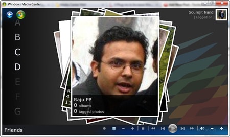 facebook in windows media center