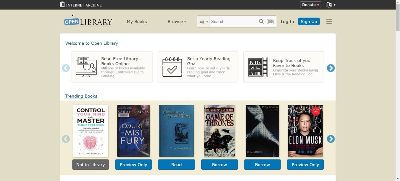 site web open library ebook