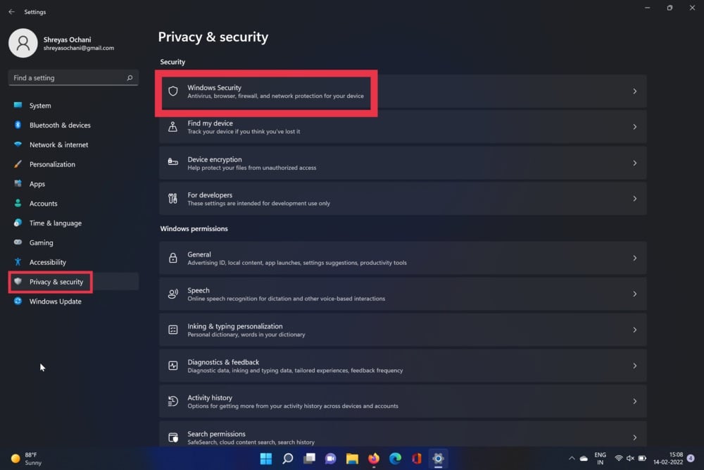 seguridad de windows