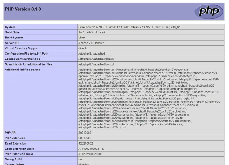 Apache php.ini-Datei