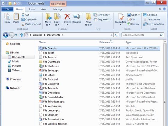 windows 8 - explorer ribbon