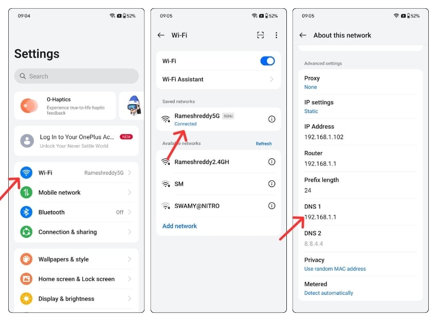 DNS-Einstellungen auf Android-Handy