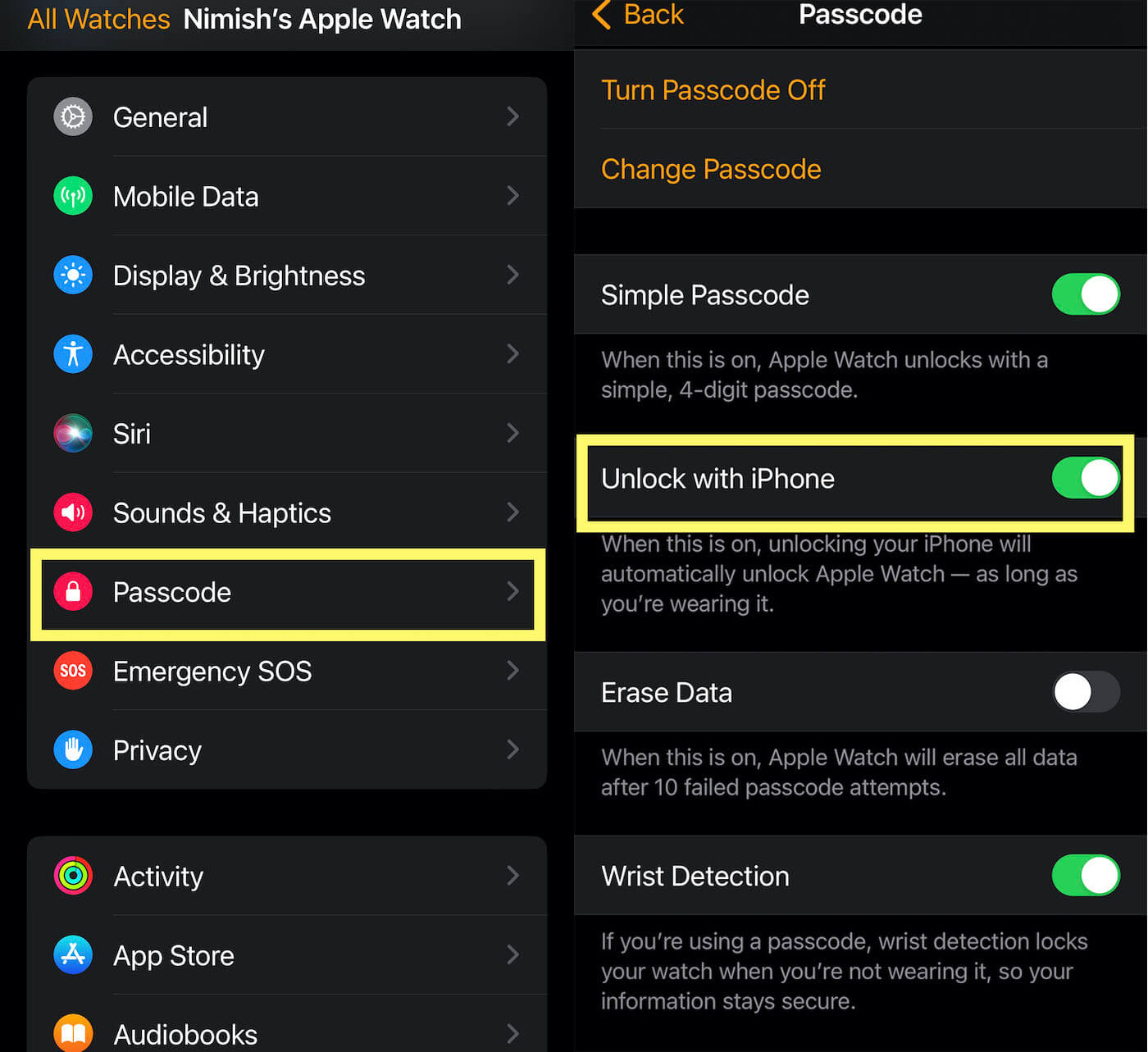 como desbloquear seu iphone usando um apple watch e vice-versa - etapa3