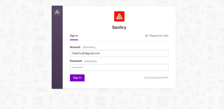 Inicio de sesión de Sentry
