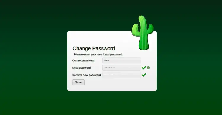 Смена пароля Cacti
