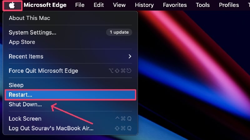 MacBookを再起動